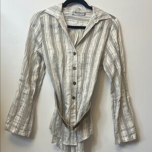 Rinascimento Linen Blend Belted Top